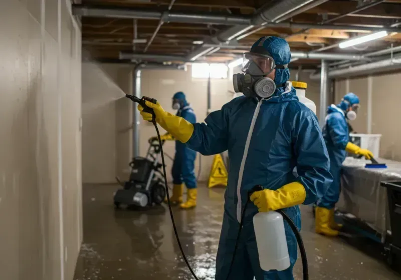 Basement Sanitization and Antimicrobial Treatment process in North Barrington, IL