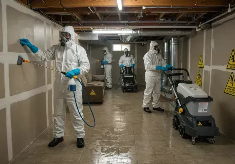 Basement Moisture Removal and Structural Drying process in North Barrington, IL